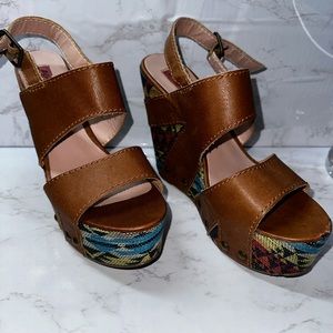 Betsey Johnson Tribal Print Wedges